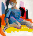 MARY ANN GLATFELTER - WOMAN IN BLUE DRESS